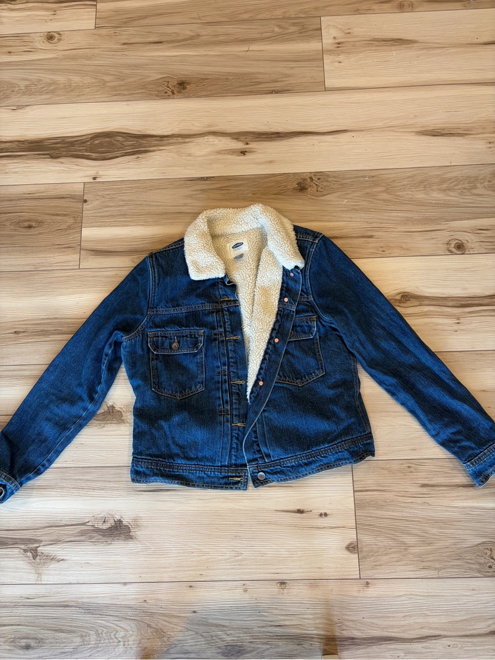 Women’s Sherpa-Lined Denim Jacket - Dark Blue